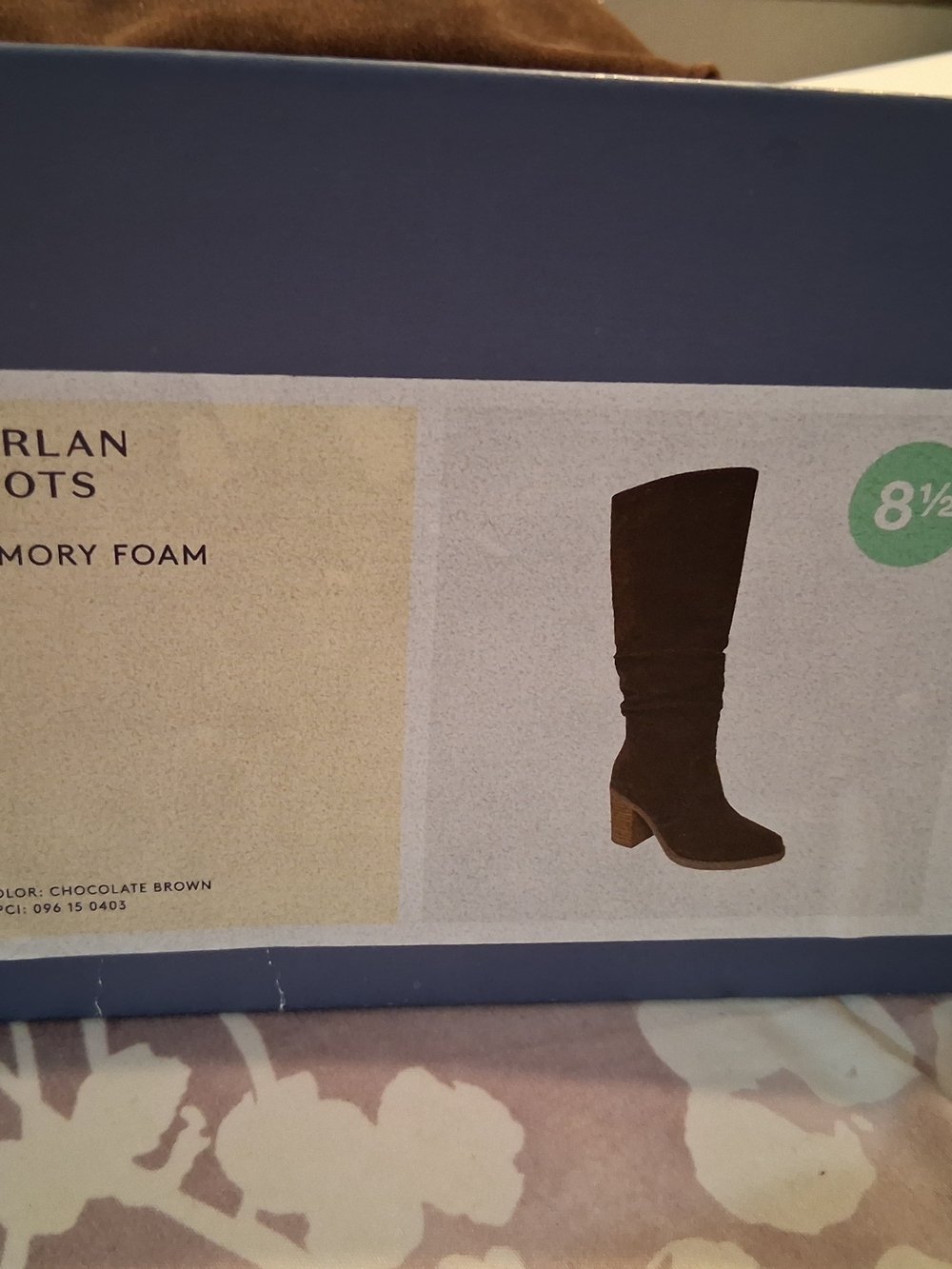 Knee-High Brown Suede Block Heel Boots 8 1/2 New